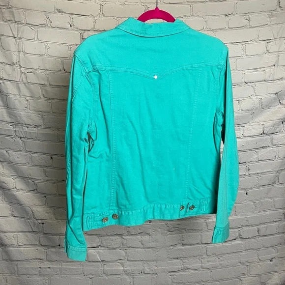 Liverpool Vibrant Turquoise/Teal Jean Jacket - Picture 2 of 4